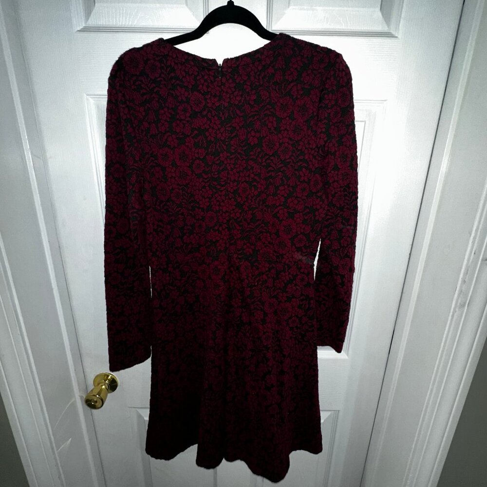Loft Long Sleeve Floral Fit and Flare Dress - Picture 3 of 4